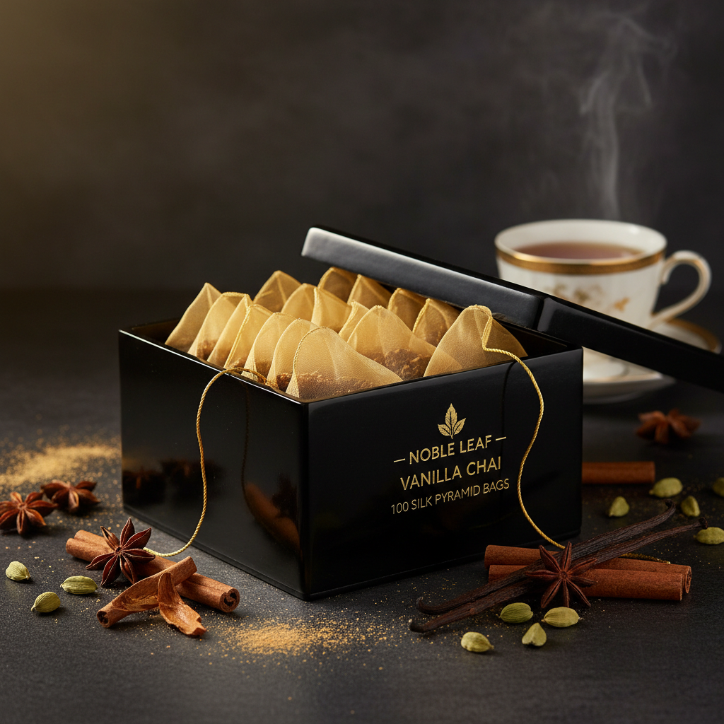 Vanilla Chai Tea 100 bags - premium dark luxury product photo